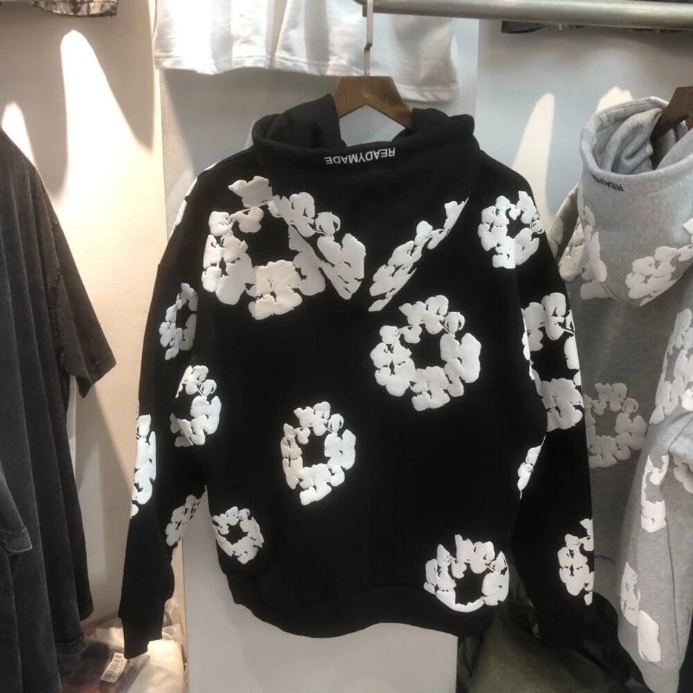 Readymade x Denim Tears Floral Puff Hoodie – Black